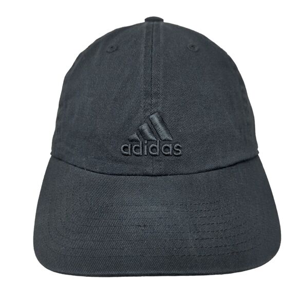 Adidas Slideback Hat Black One Size Adjustable Vented Holes 6 Panel Climalite - Picture 1 of 8